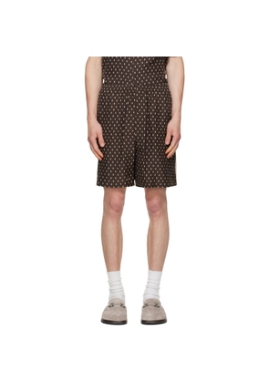 Ferragamo Brown Silk Bermuda Shorts