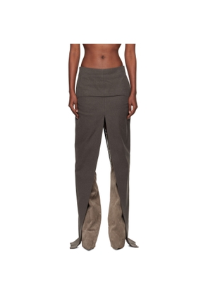 Rick Owens Brown Concordians Sliced Maxi Skirt
