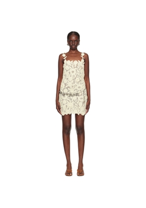 Blumarine Off-White Floral Minidress