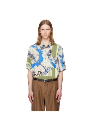 Paul Smith Multicolor 'London Scarf' Print Viscose Shirt