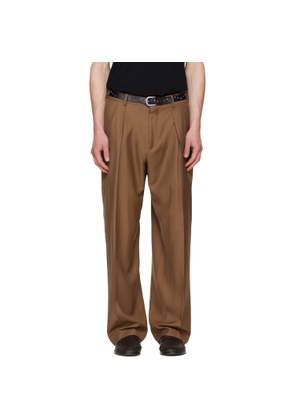 Paul Smith Brown Pleated Wool Trousers