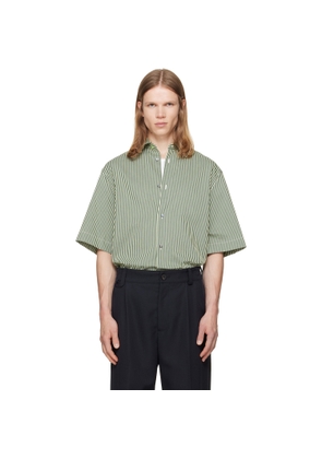 Paul Smith Green Stripe Oversized Cotton-Silk Shirt