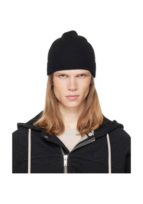 Rick Owens Black Tower Ribbed Beanie