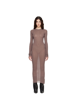 Rick Owens Purple Tower Rib LS Midi Dress
