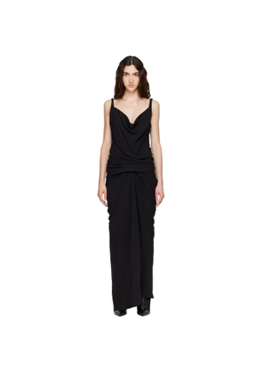 Rick Owens Black Tower Strutter Draped Maxi Dress