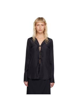 Victoria Beckham Black Tied Blouse