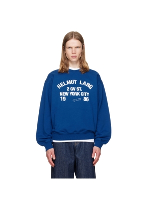 Helmut Lang Blue Varsity Crew Sweatshirt