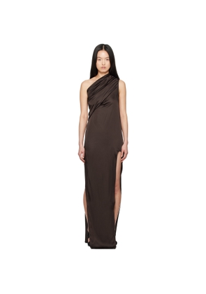 Rick Owens Brown Hollywood Athena Arrowhead Maxi Dress
