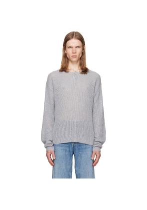 Helmut Lang Gray Textured Henley