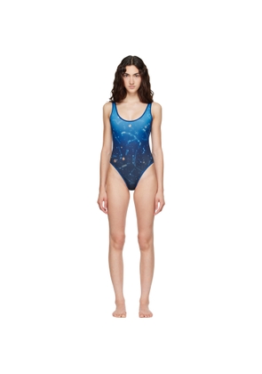 Casablanca Navy Astrology Printed Swimsuit