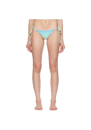 Casablanca Blue & Green Gradient String Beaded Bikini Bottom