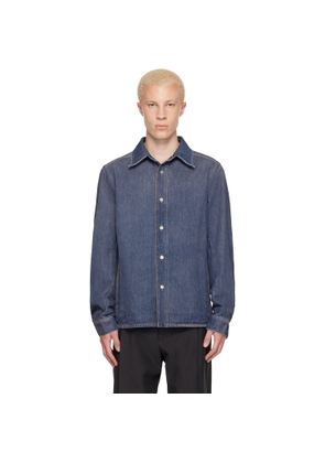 MM6 Maison Margiela Blue Long-Sleeved Denim Shirt