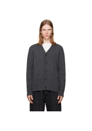 MM6 Maison Margiela Gray Wool V-neck Cardigan