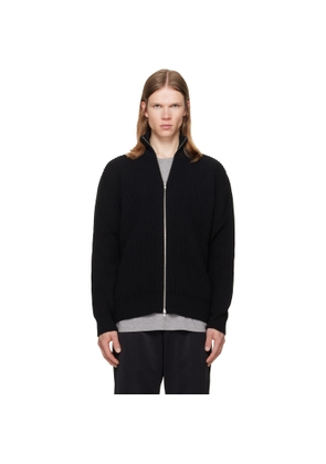 MM6 Maison Margiela Black Ribbed Knit Jacket
