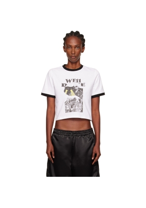 We11done White Poster Ringer T-shirt