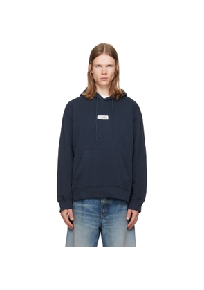 MM6 Maison Margiela Navy Unbrushed Cotton Hoodie