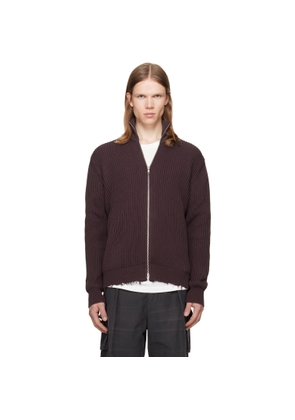 MM6 Maison Margiela Brown Ribbed Cotton Sweater