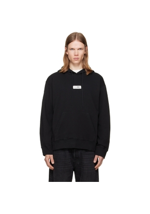 MM6 Maison Margiela Black Unbrushed Cotton Hoodie