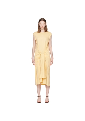 TOTEME Yellow Tie-Waist Jersey Midi Dress