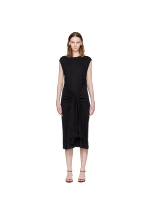TOTEME Black Tie-Waist Jersey Midi Dress