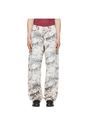 Martine Rose White & Black 5 Pocket Relaxed Fit Jeans
