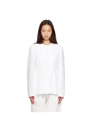 TOTEME White Jacquard Cotton Blazer