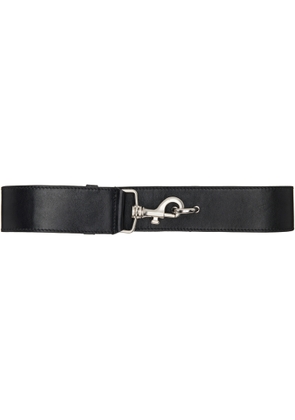 Dries Van Noten Black Elasticized Leather Belt