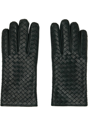 Bottega Veneta Green Intrecciato Leather Gloves