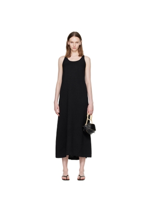 TOTEME Black Scoop-Neck Sablé Maxi Dress
