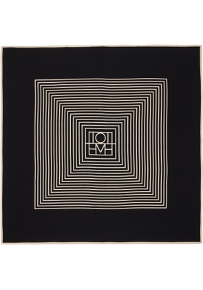 TOTEME Black Centered Monogram Silk Scarf