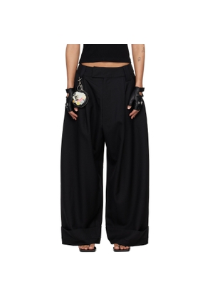 VAQUERA Black Wide-Leg Baby Trousers