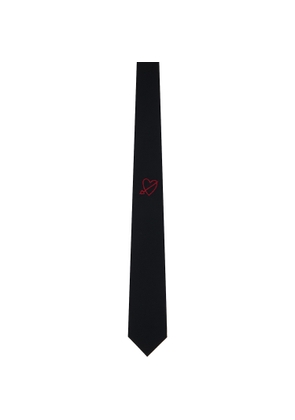 Ernest W. Baker Black Heart Embroidered Tie