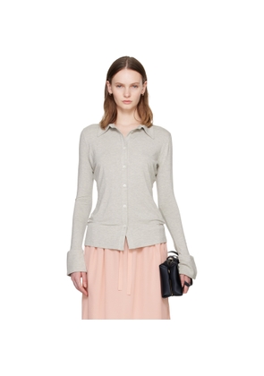 TOTEME Gray Fitted Jersey Shirt