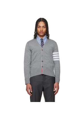 Thom Browne Gray Merino Wool 4-Bar Classic Cardigan