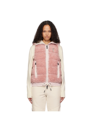 Moncler Grenoble Pink Padded Teddy Zip-Up Down Vest