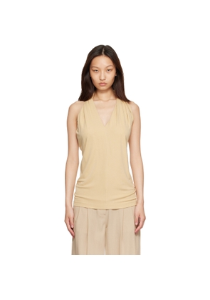 TOTEME Beige Twisted Jersey Halter Top