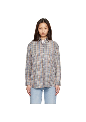TOTEME Blue & Orange Classic Check Shirt