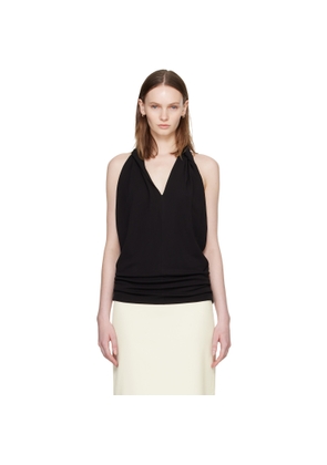 TOTEME Black Twisted Jersey Halter Top