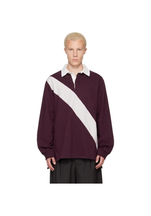 Wales Bonner Burgundy Prism Rugby Polo