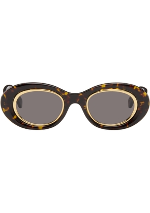 LOEWE Brown Mini Anagram Oval Sunglasses