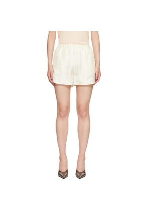 TOTEME Off-White Monogram Silk PJ Shorts