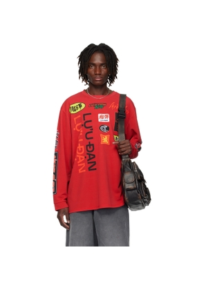 LU'U DAN Red Oversized Long Sleeve Jersey