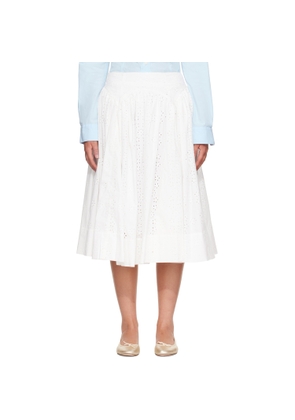 Sandy Liang White Murano Midi Skirt