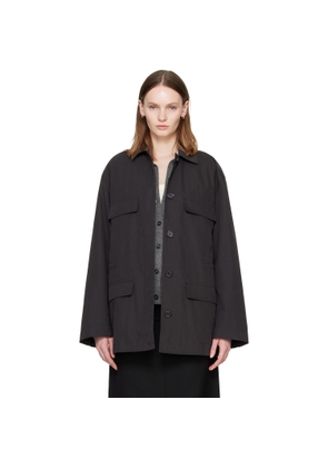 TOTEME Black Collared Drawstring Jacket