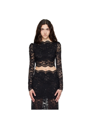 Rabanne Black Lace Crop Top