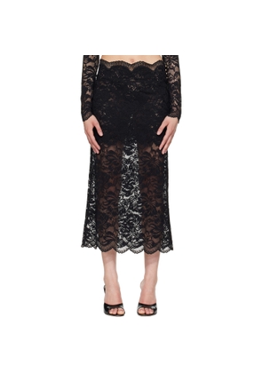 Rabanne Black Lace Midi Skirt
