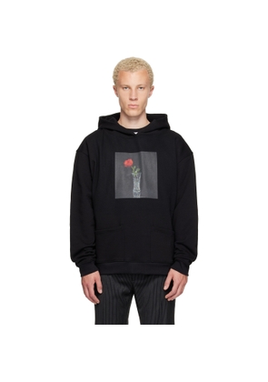 Ernest W. Baker Black Rose Print Hoodie