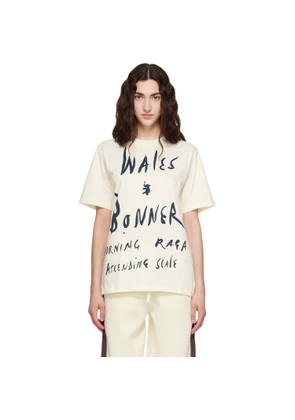 Wales Bonner Off-White Cotton Jersey Raga T-shirt