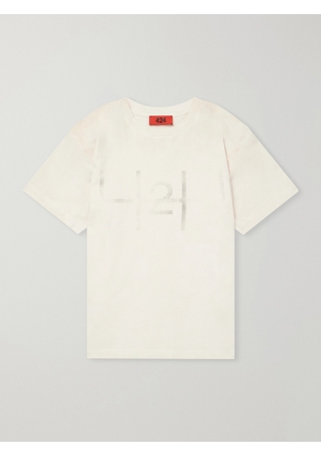 424 - Logo-Print Cotton-Jersey T-Shirt - Men - Neutrals - S