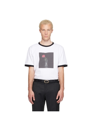 Ernest W. Baker White Rose Print T-shirt